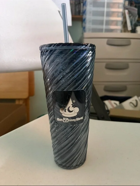 Starbucks Sorcerer Mickey Iridescent Black Swirl Tumbler with Straw - Picture 1 of 1